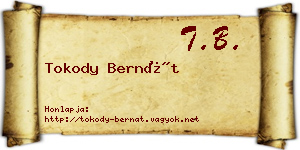 Tokody Bernát névjegykártya